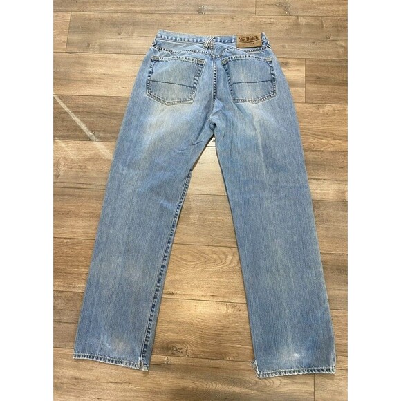 Von Dutch Jeans Mens 34 x 32 Blue Straight Leg Vintage USA Made Denim Flying Eye - Picture 11 of 13
